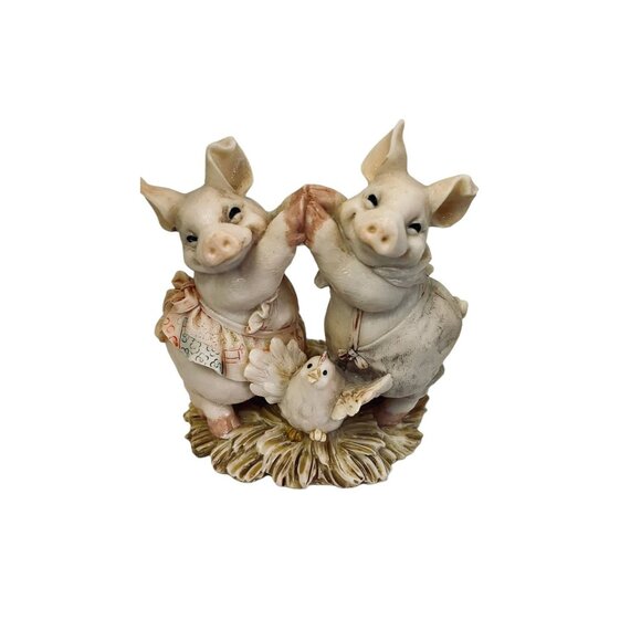 Vintage Westland 1995 Pig Figurine Two Little Pigs Mr and Mrs Pig 4' x 3 1/2" - Picture 9 of 10